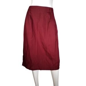Vtg Requirements Womens Size 13/14 Skirt Pleated Front Pockets Belt Loops Red